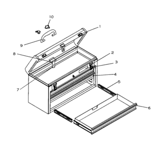 Tool Chest Diagram and Parts List for 706653374  Craftsman Tool Stand & Cart