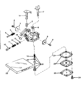 Carburetor No. 631002 Diagram and Parts List for 143161172  Craftsman Engine