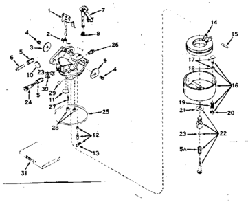Carburetor No. 630992b Diagram and Parts List for 143576032  Craftsman Engine