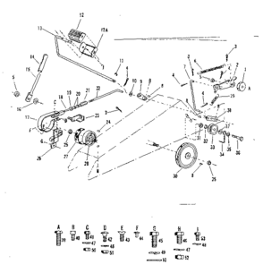 Idler And Braking Assembly Diagram and Parts List for 91725510B  Craftsman Lawn Tractor