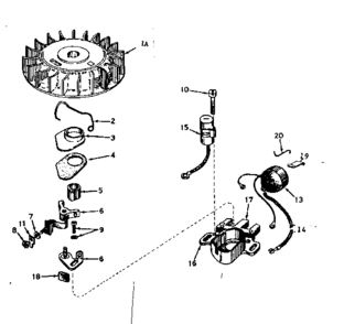 Magneto No. 610693a Diagram and Parts List for 143173012  Craftsman Engine