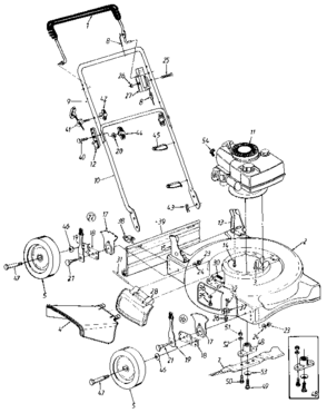Replacement Parts Diagram and Parts List for 247384290  Craftsman Lawn Mower