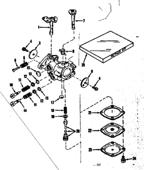 Carburetor No. 30119 (power Products) Diagram and Parts List for 143102171  Craftsman Engine