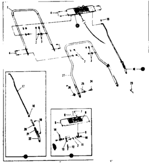 Handle And Control Panel Assembly Diagram and Parts List for 53691240  Craftsman Lawn Mower