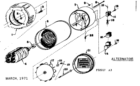 Stator Assembly Diagram and Parts List for 580320174  Craftsman Engine
