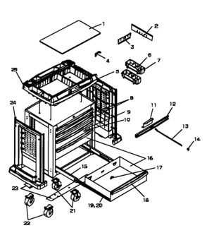 Tool Box Diagram and Parts List for 706599551  Craftsman Tool Stand & Cart