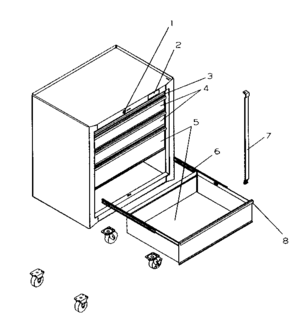 Toolbox Diagram and Parts List for 706622150  Craftsman Tool Stand & Cart