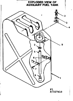 Auxiliary Fuel Tank Diagram and Parts List for 580327410  Craftsman Engine