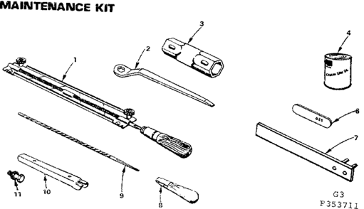 Maintenance Kit Diagram and Parts List for 917353711  Craftsman Chainsaw