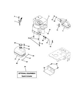 Engine Diagram and Parts List for 917271532  Craftsman Lawn Tractor