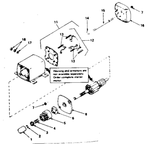 Starter Motor Diagram and Parts List for 143276482  Craftsman Engine