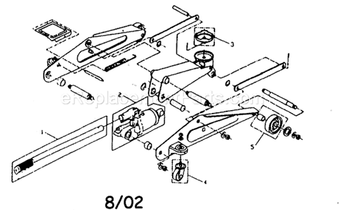 Jack Diagram and Parts List for 21450138  Craftsman Jack