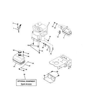 Engine Diagram and Parts List for 917271554  Craftsman Lawn Tractor