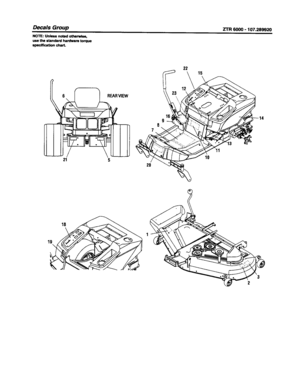 Decals Diagram and Parts List for ZTR6000  Craftsman Engine