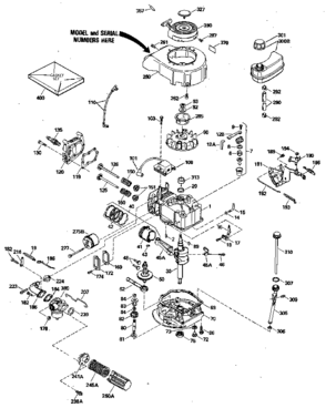Replacement Parts Diagram and Parts List for 143414072  Craftsman Engine
