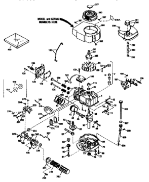 Replacement Parts Diagram and Parts List for 143954504  Craftsman Engine