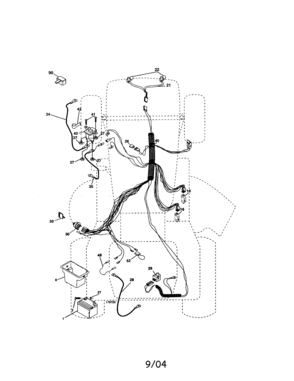 Electrical Diagram and Parts List for 917277251  Craftsman Lawn Tractor