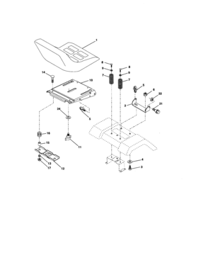 Seat Assembly Diagram and Parts List for 917275350  Craftsman Lawn Tractor