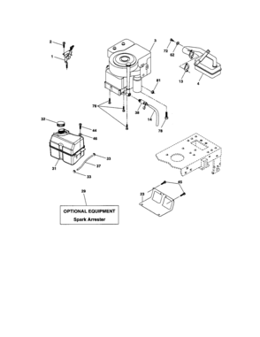 Engine Diagram and Parts List for 917275620  Craftsman Lawn Tractor