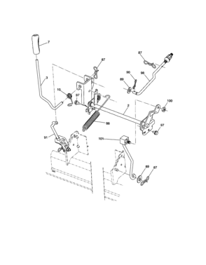 Lift Diagram and Parts List for 917286340  Craftsman Lawn Tractor