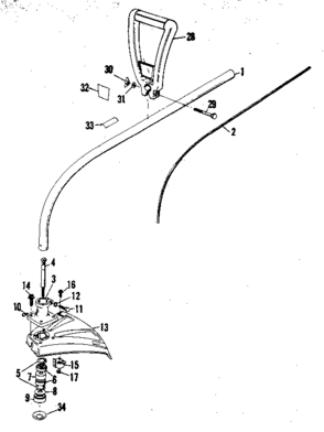Drive Shaft And Cutter Heaf Diagram and Parts List for 234795510  Craftsman Trimmer
