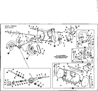 Auger Housing Assembly Diagram and Parts List for 53690526  Craftsman Snow Blower