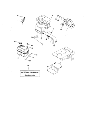 Engine Diagram and Parts List for 917275762  Craftsman Lawn Tractor
