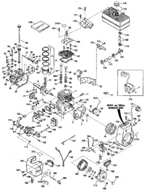 Replacement Parts Diagram and Parts List for 143806022  Craftsman Engine