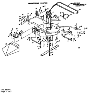 Housing Assembly Diagram and Parts List for 131881441  Craftsman Lawn Mower