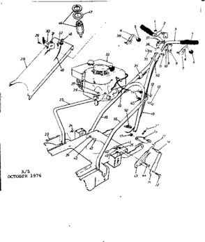 Handle Assembly Diagram and Parts List for 247881121  Craftsman Lawn Mower