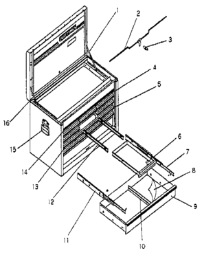 12 Drawer Extra Heavy Duty Chest Diagram and Parts List for 706651031  Craftsman Tool Stand & Cart