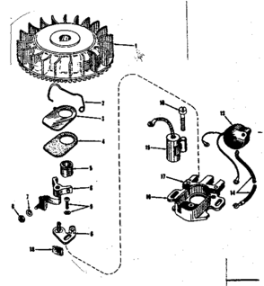Magneto (phelon F-3220-m3) Diagram and Parts List for 143102152  Craftsman Engine