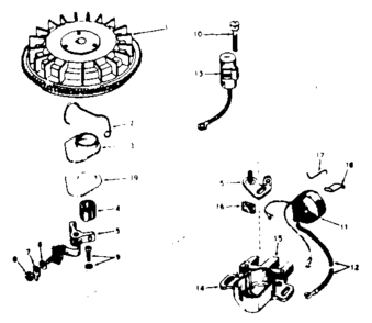 Magneto Diagram and Parts List for 143635032  Craftsman Engine