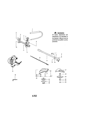 Brushcutter Attachment Diagram and Parts List for 358792440  Craftsman Trimmer
