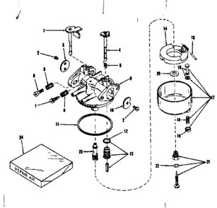 Carburetor No.29237 (lmg-134) Diagram and Parts List for 14330350  Craftsman Engine