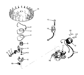 Magneto No. 610693a Diagram and Parts List for 143171202  Craftsman Engine