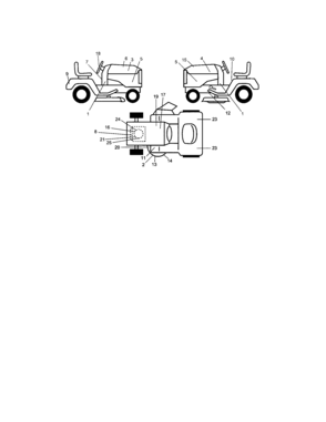 Decals Diagram and Parts List for 917276230  Craftsman Lawn Tractor