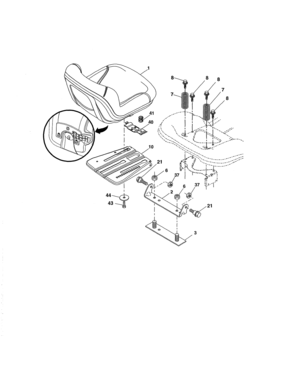 Seat Diagram and Parts List for 917250820  Craftsman Lawn Tractor