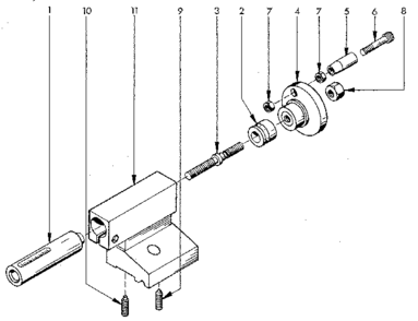 Tailstock Housing Diagram and Parts List for 549289000  Craftsman Lathe
