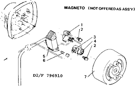 Magneto Diagram and Parts List for 234796910  Craftsman Trimmer