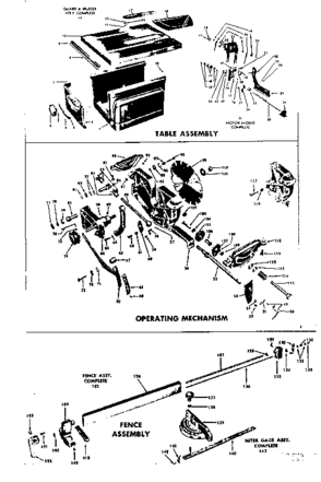 Unit Diagram and Parts List for 11323832  Craftsman Saw