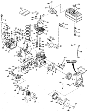 Replacement Parts Diagram and Parts List for 143796172  Craftsman Engine