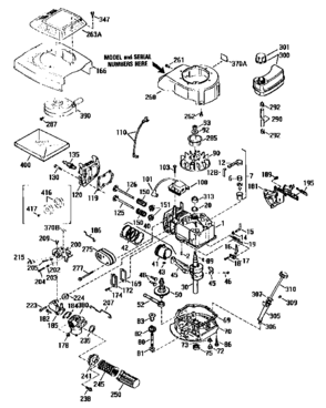 Replacement Parts Diagram and Parts List for 143955502  Craftsman Engine