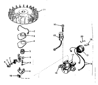 Magneto No. 610689a Diagram and Parts List for 143576052  Craftsman Engine
