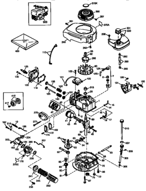 Replacement Parts Diagram and Parts List for 143974502  Craftsman Engine