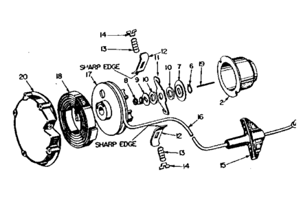 Rewind Starter Diagram and Parts List for 91760015  Craftsman Chainsaw