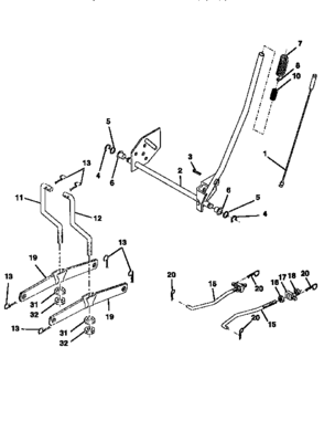 Lift Diagram and Parts List for 917256812  Craftsman Lawn Tractor