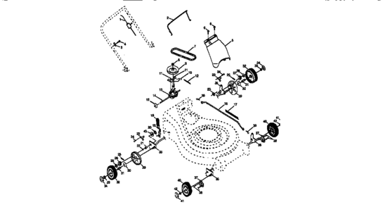 Wheel Assembly Diagram and Parts List for 917377631  Craftsman Lawn Mower