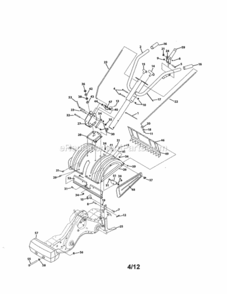 Part Location Diagram of 649-04101-0691 MTD Handle asm-upper bl