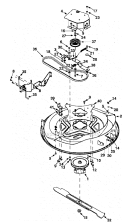 Spindle-Deck-V-Belt Diagram and Parts List for 247270220  Craftsman Lawn Mower